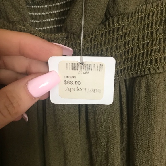 Army Green plunge neckline floor length dress - Picture 2 of 2